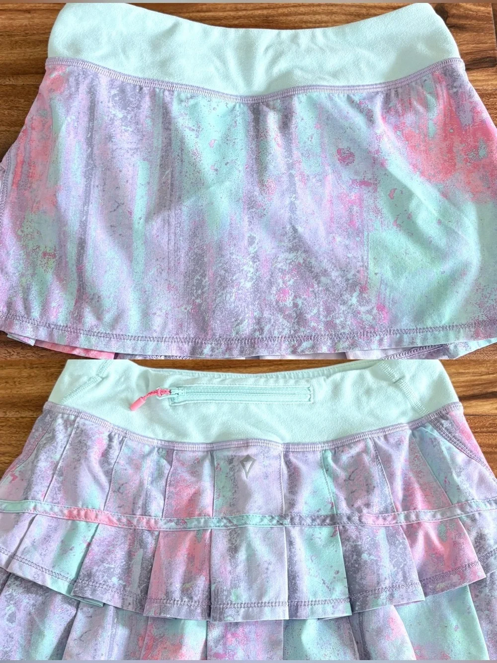 Ivivva by lululemon Girls Pastel Set the Pace Pleated Skirt Skort Size 8